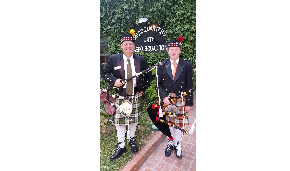 Scottish Bagpipes and Drums Harry 5 and son Harry 6