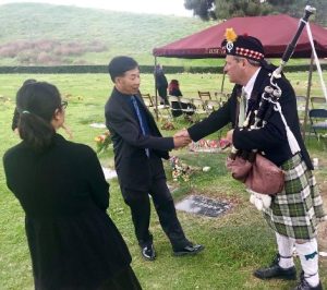 Rose Hills memorial funeral Bagpiper