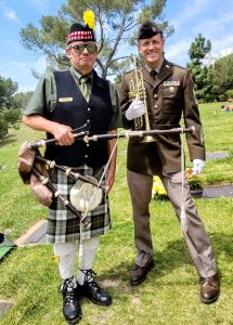 Army Bag piper and Bagpipe Player Harry Farrar