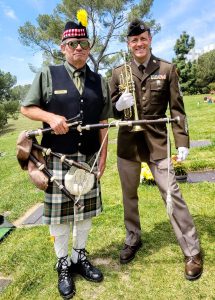 Army Bugle Forest Lawn bagpiper