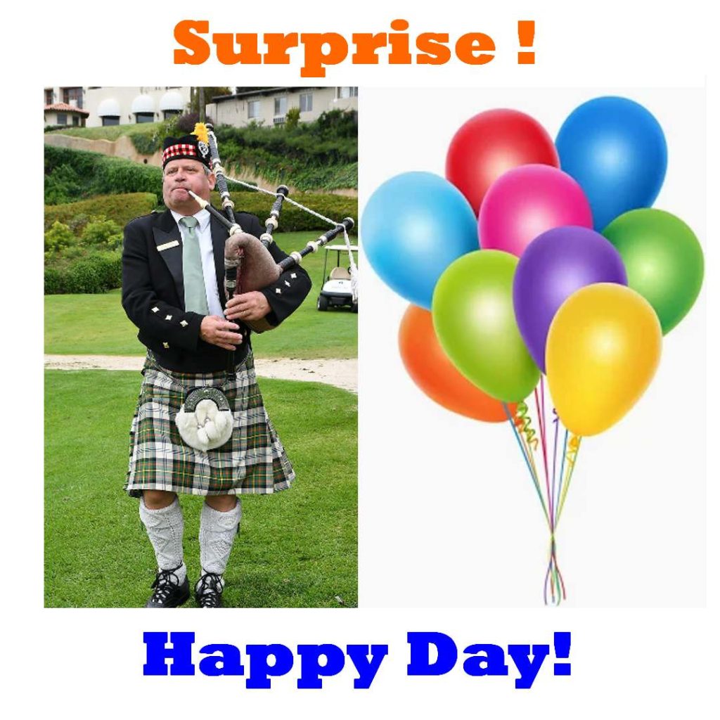 Surprise Birthday Bagpipe Singing Telegram