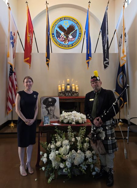 Stewart Clan Bagpipes National Chapel Scottish Heros National Cemetery Los Angeles Bagpiper