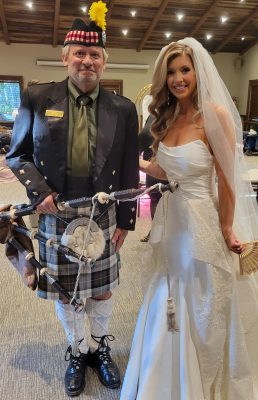 bagpiper Picture Calamigos Ranch wedding Malibu Bagpipes